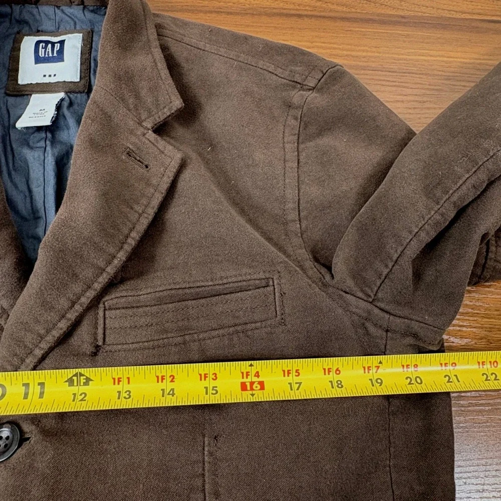 Gap Vintage Y2K Blazer Jacket Mens Medium Brown Cotton 3-Button Casual Normcore
